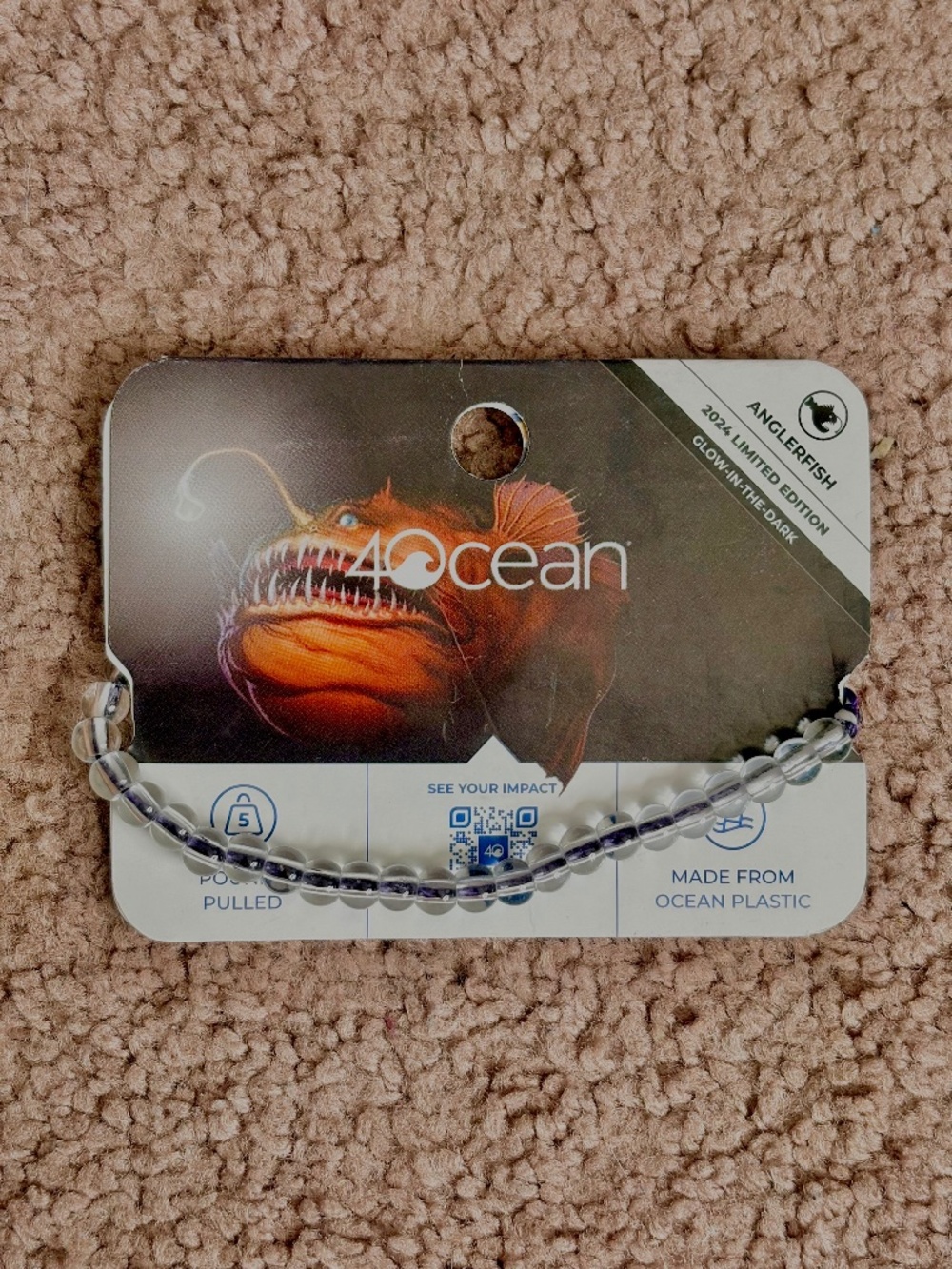 4Ocean Bracelet Limited Edition Anglerfish 2024 Glow in the Dark Adjustable New
